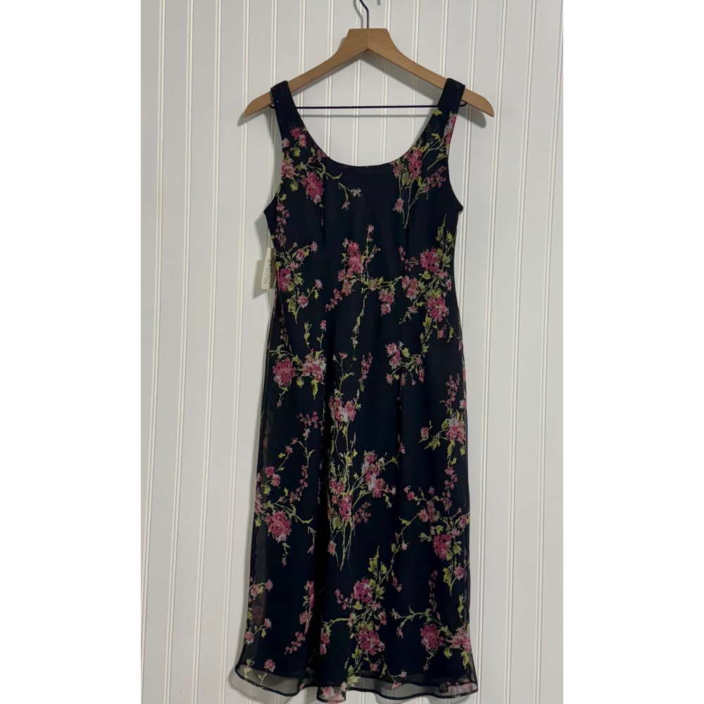 NWT VTG 90s Positive Attitude Sheer Floral Slip Dress 10 Whimsigoth Fairy Y2K - Picture 3 of 7